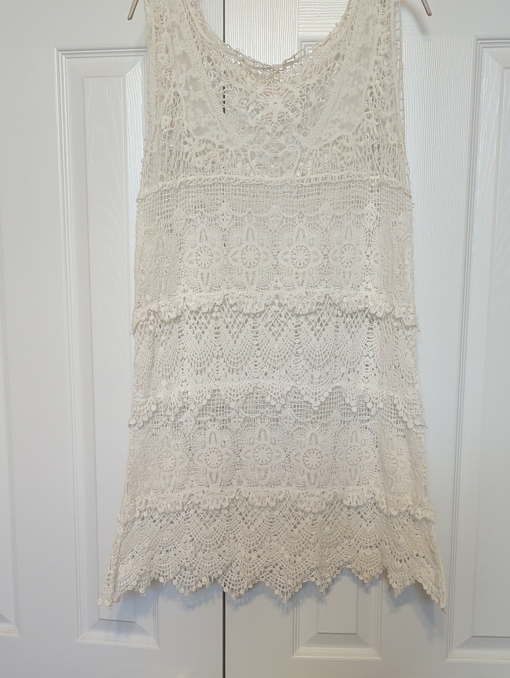 Crochet Lace Dress White Small